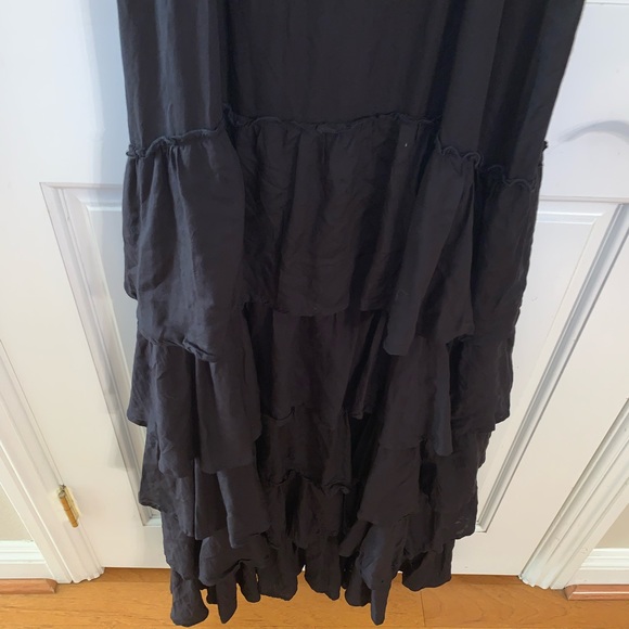 holiday Woman’s Black Adjustable Sundress with Ruffles at the Bottom - Picture 4 of 8